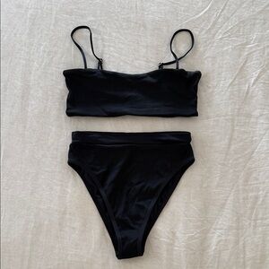 l*space Black High-Waist Bikini Set